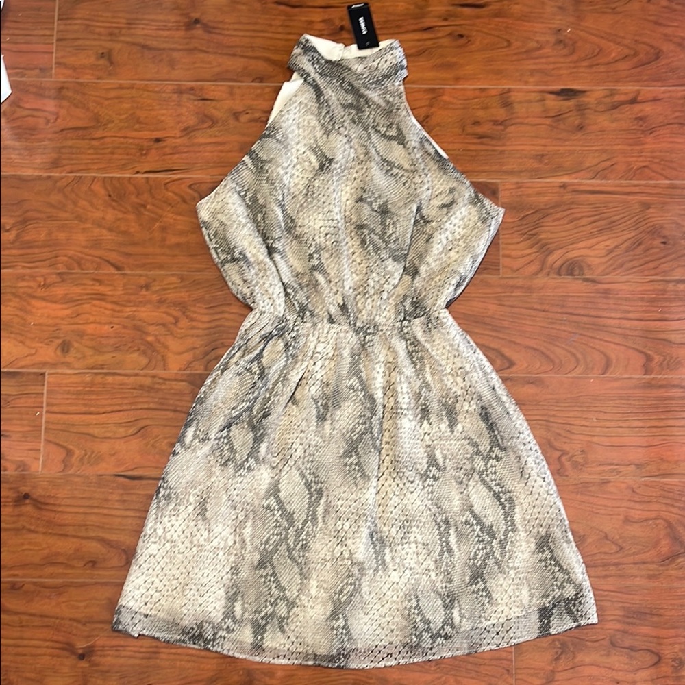 NWT Express Elegant Snake Print Halter Dress